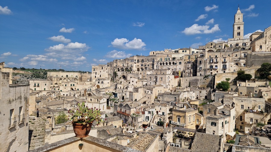 Csodálatos kilátás Matera városára