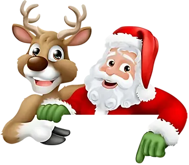 Santa's sleigh and reindeer