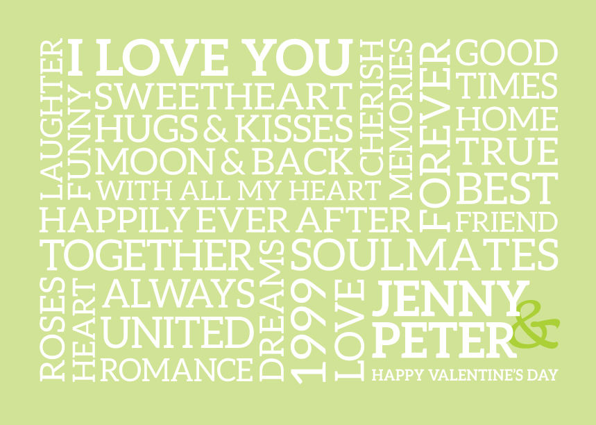 Thumbnail: Valentine's Word Art Poster VA005