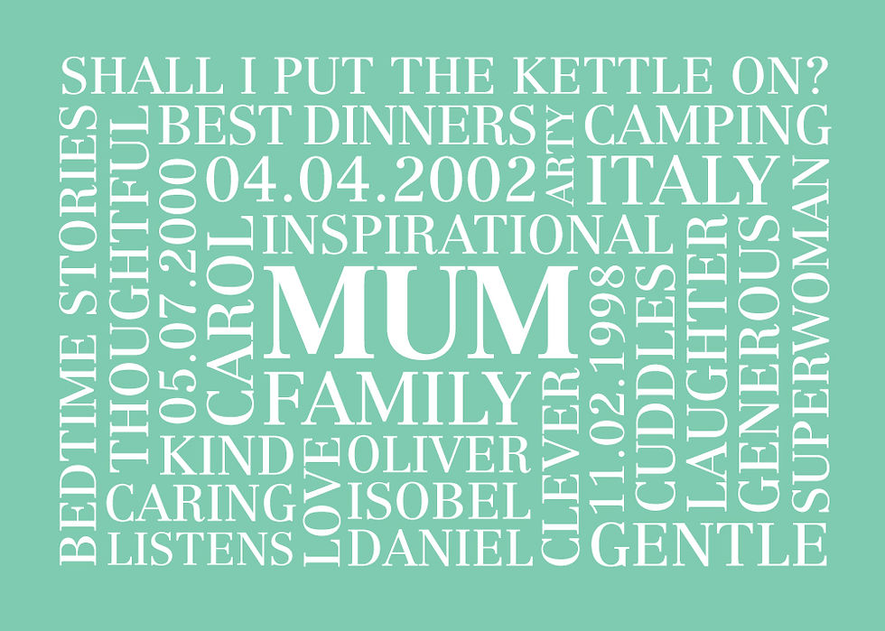Thumbnail: Personalised Word Art Poster FDD05