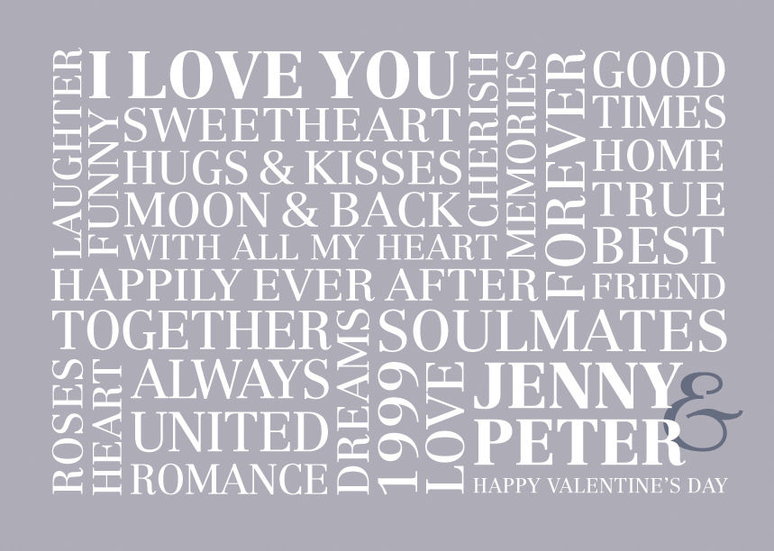 Thumbnail: Valentine's Word Art Poster VA002
