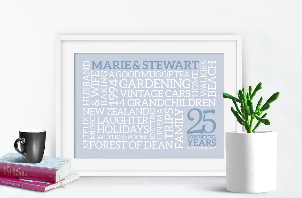 Thumbnail: Silver Anniversary Personalised Poster AN254