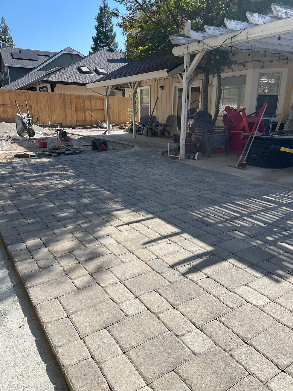 Custom interlocking paver patio installation in Placer County CA