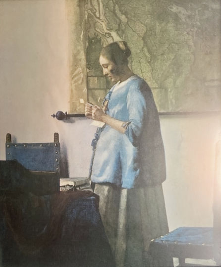 Litografía de "Mujer leyendo una carta"(1657-1659) de Vermeer.