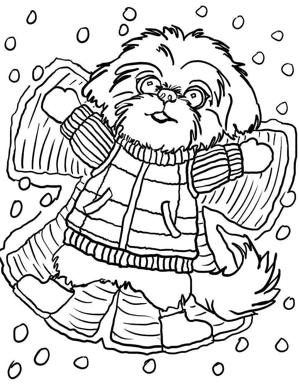 Color DIGITAL FILE Oliver Making Snow Angels