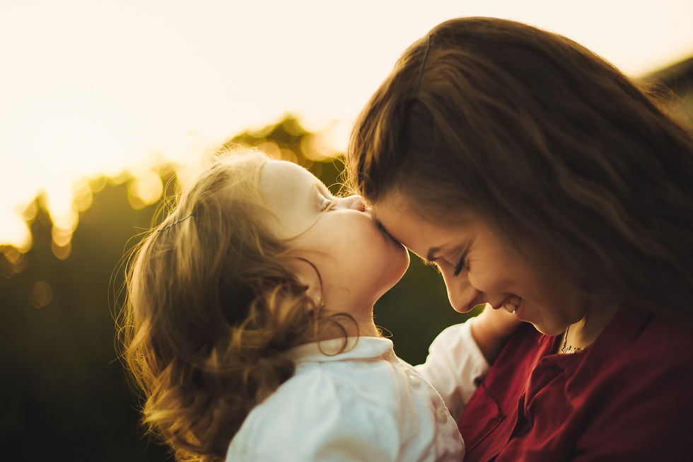 Mom and toddler daughter