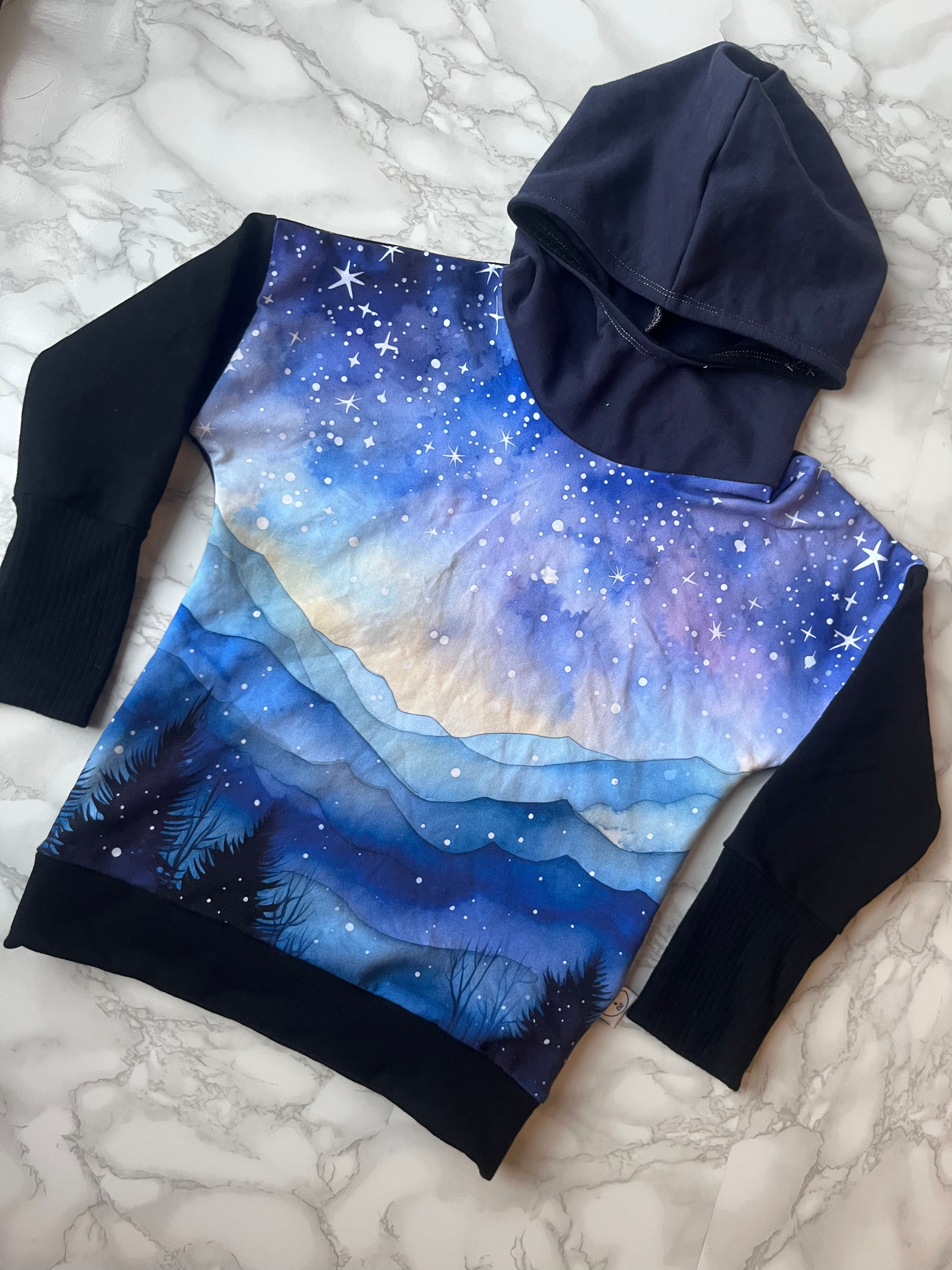 Dawn - blue - 4-7y Starry night hoody