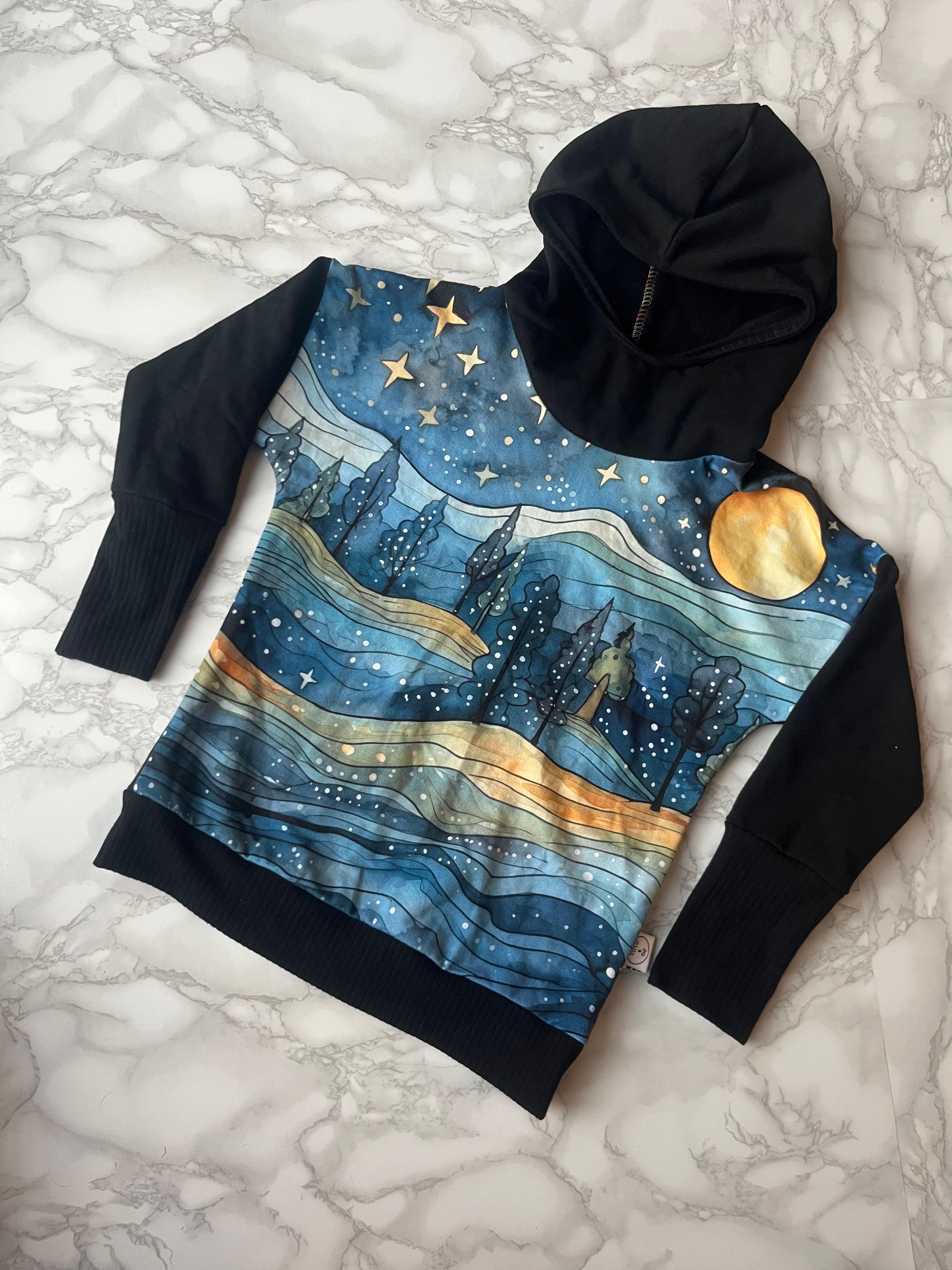 Landscapes - black - 4-7y Starry night hoody