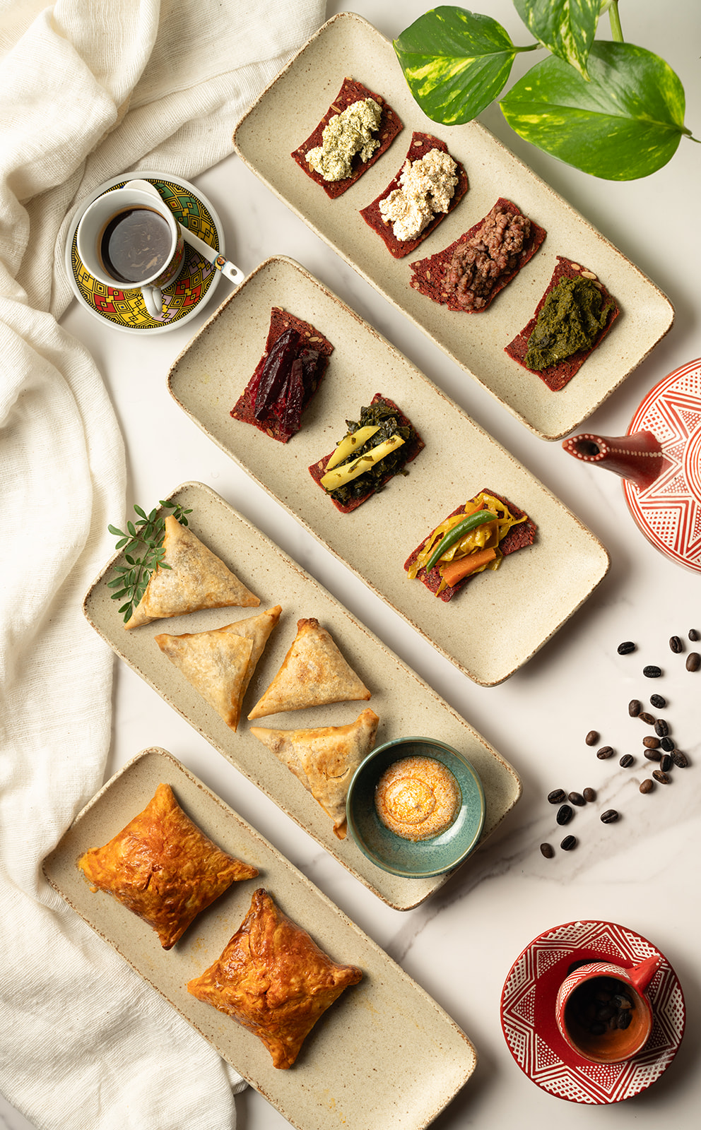 Arranged Food and Objects