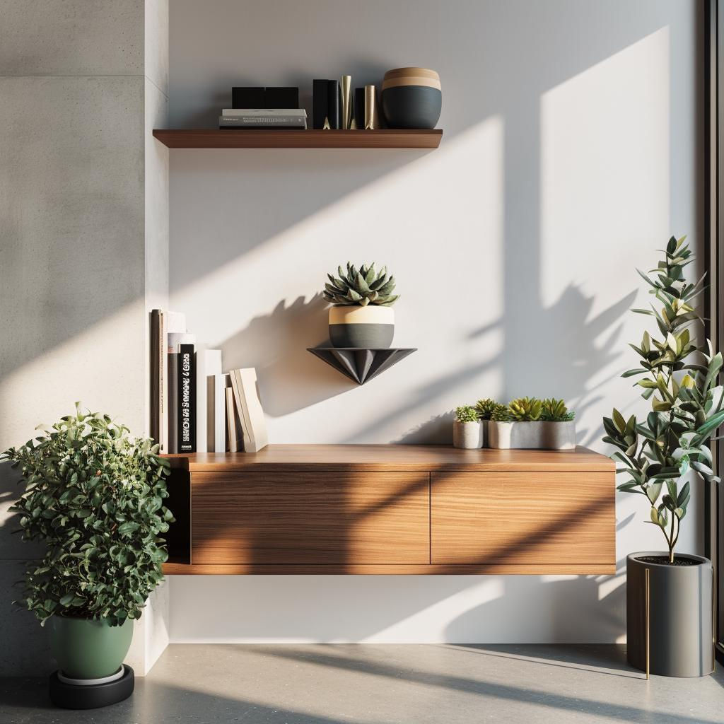Minimalistisches Wandregal – Moderne Geometrie