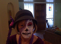 facepainting for Dia de los Muertos