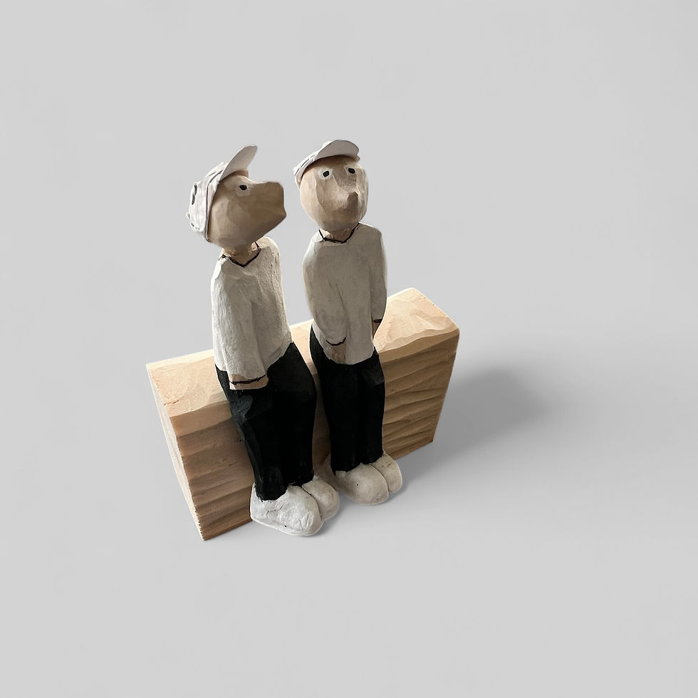 Miniaturbild: Holzfiguren „BROs“ ca. B 10 x H 12 x T 6cm 