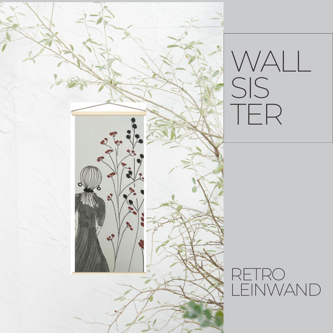 Retro Leinwand „Wall Sister” in Posterschiene 60x30 cm Fotodruck