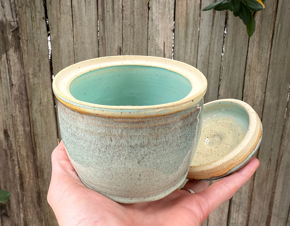 Thumbnail: Turquoise lidded jar