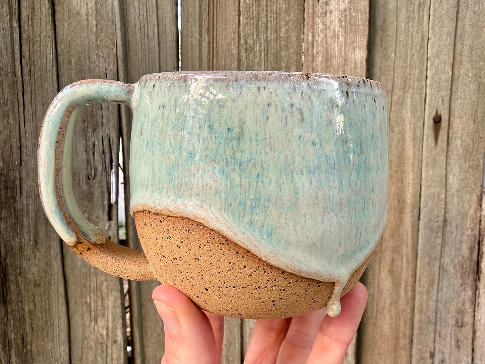 Blue/green drippy mug