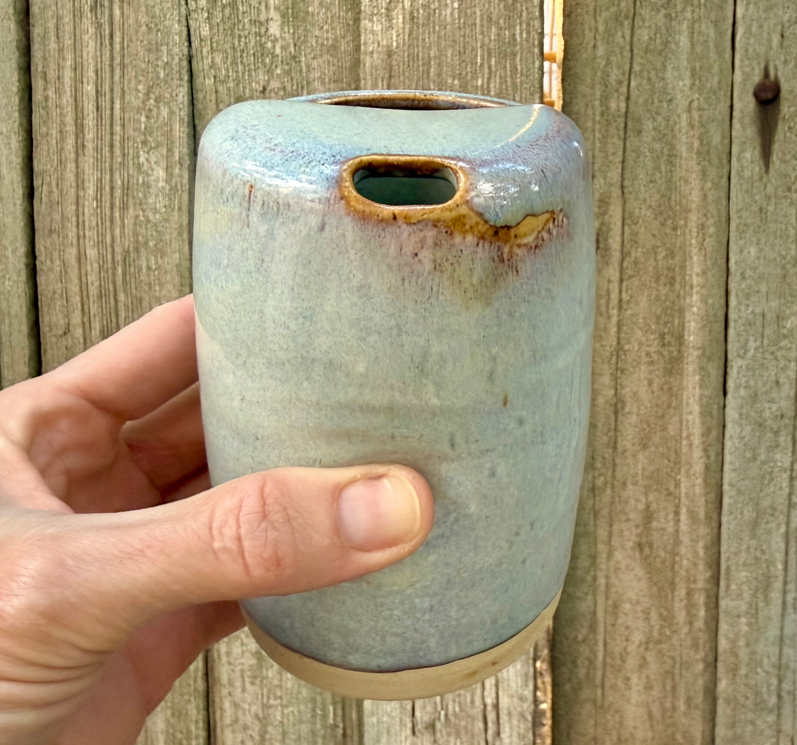 Light blue travel mug