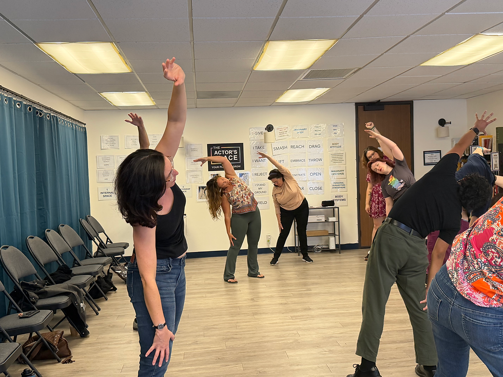 Students warming up for class at The Actor's Place