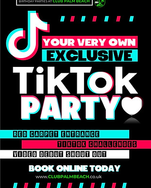 Teenager TikTok Birthday Party at Club Palm Beach Wellingborough www.clubpalmbeach.co.uk