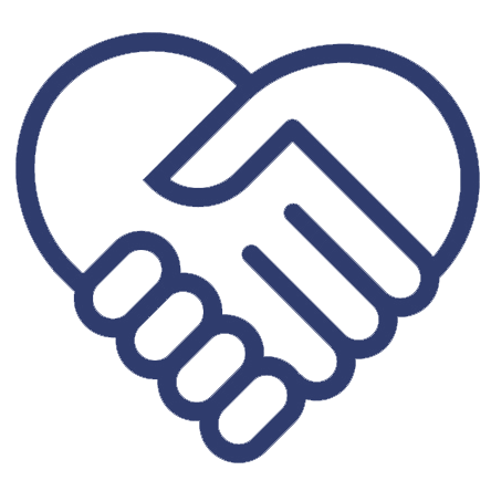 Heart-Shaped Handshake Icon