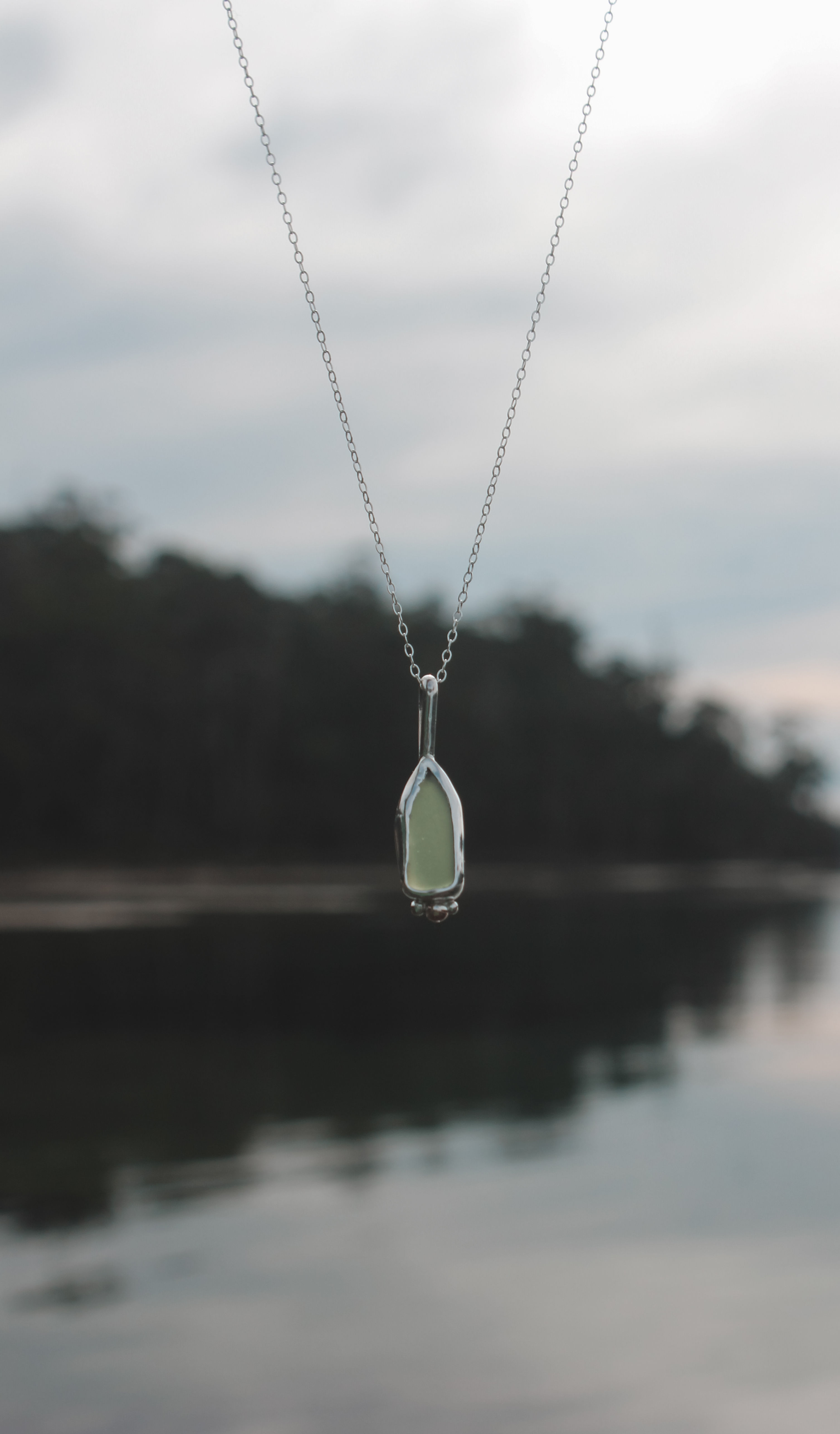 Green Sea Glass Necklace