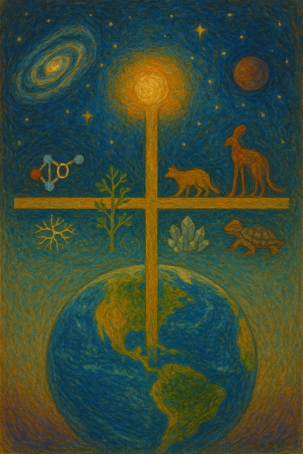 Nèigōng/Mésotérique: La Croix symbolise la maturité d'un système dans toute sa Gloire (et non sa supériorité, car il n'y a préférence ni dans le Haut ni dans le Bas) . La Gloire ici désigne un état d'Unité avec l'Harmonie, proposant un "rayonnement" d'harmonie sur toutes choses. Cet état tend à posséder un caractère sacré/divin dans toutes les civilisations. Ce symbole se retrouve en chinois pour désigner le nombre 10 (shí 十). Ce nombre exprime au sein du langage chinois la notion d'un Accomplissement majeur dans l'Équilibre, symbole d'un état de Complétude Vivante, d'Harmonie Pure. Au sein d'une Philosophie Pérenne, toute pratique cruciforme physique ou mentale tend à rechercher l'Unité avec le "cadre" universel.