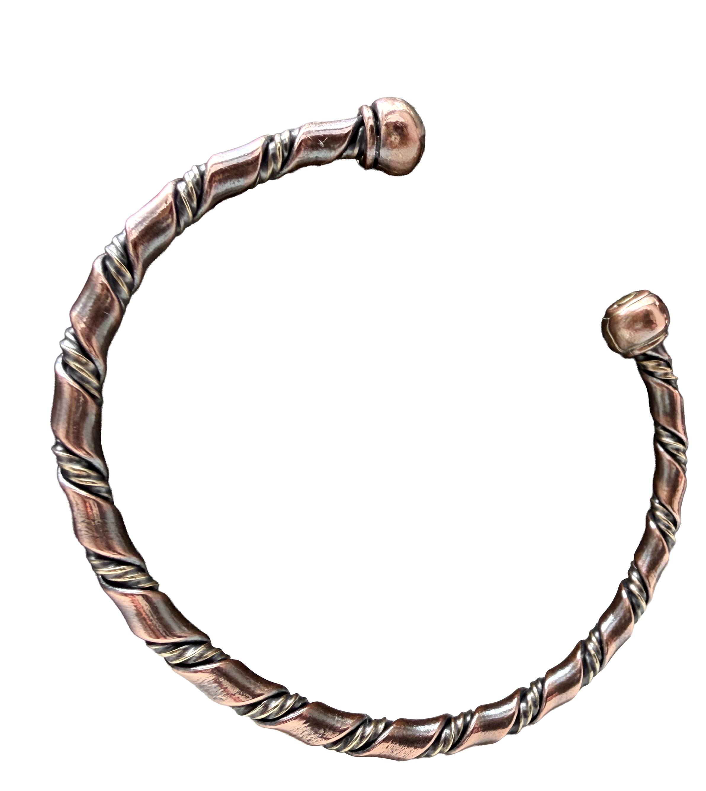 Twisted Copper and Brass Bracelet