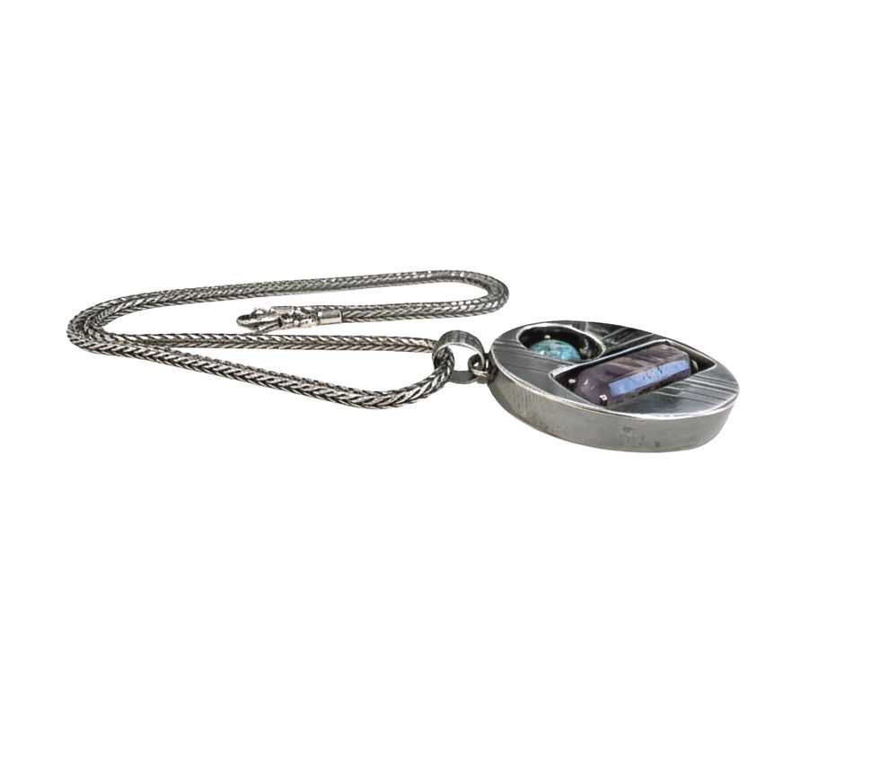 Thumbnail: Amethyst and Turquoise Pendant