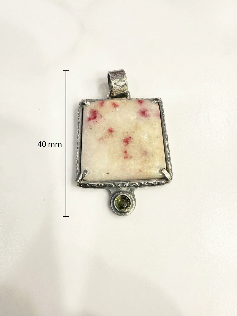 Thumbnail: Cinnabar and Peridot Pendant