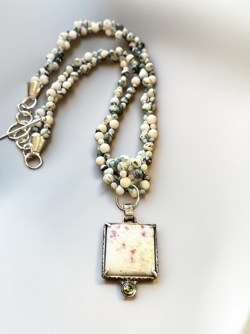 Thumbnail: Cinnabar and Peridot Pendant