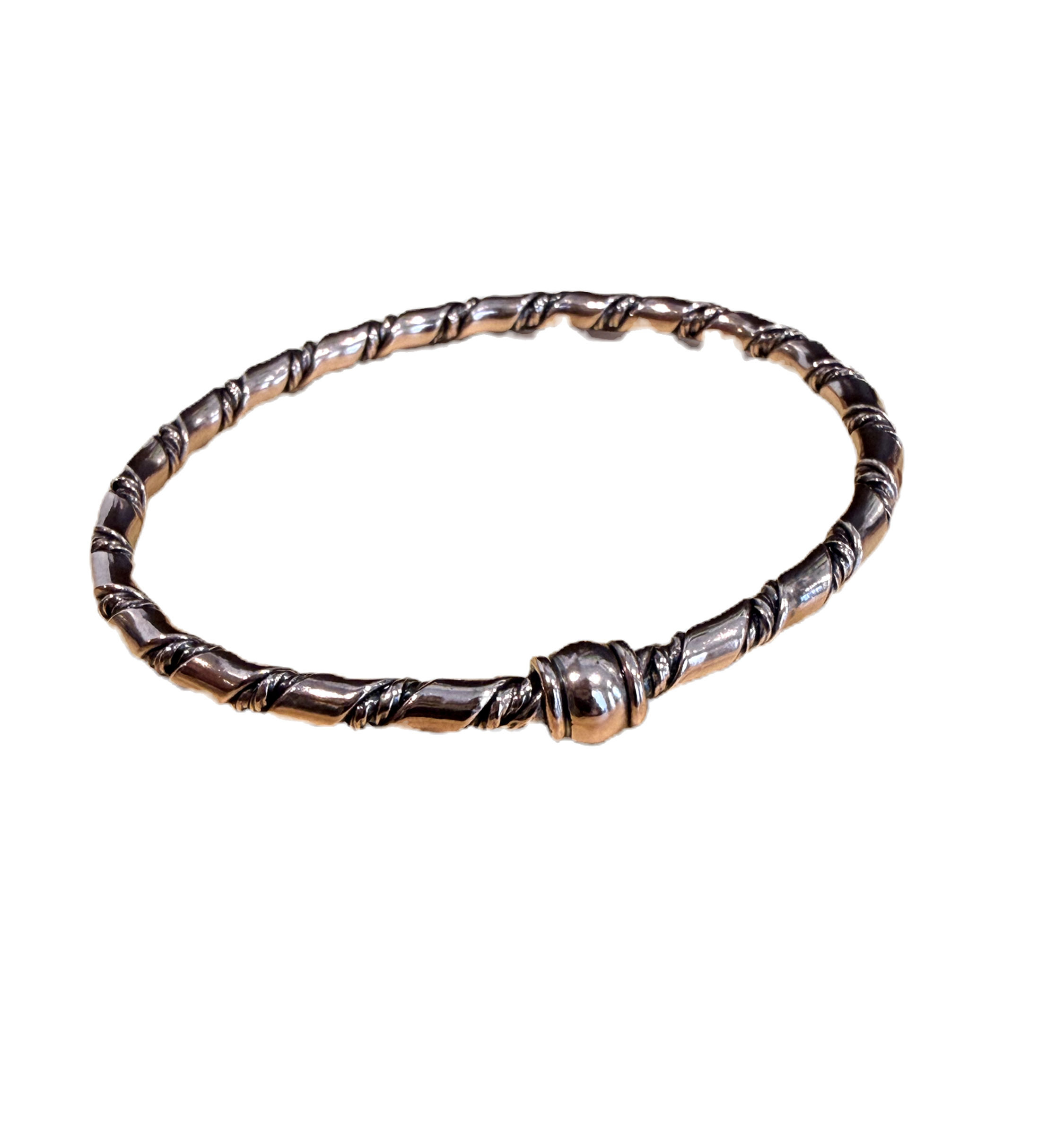 Twisted Copper Bangle Bracelet