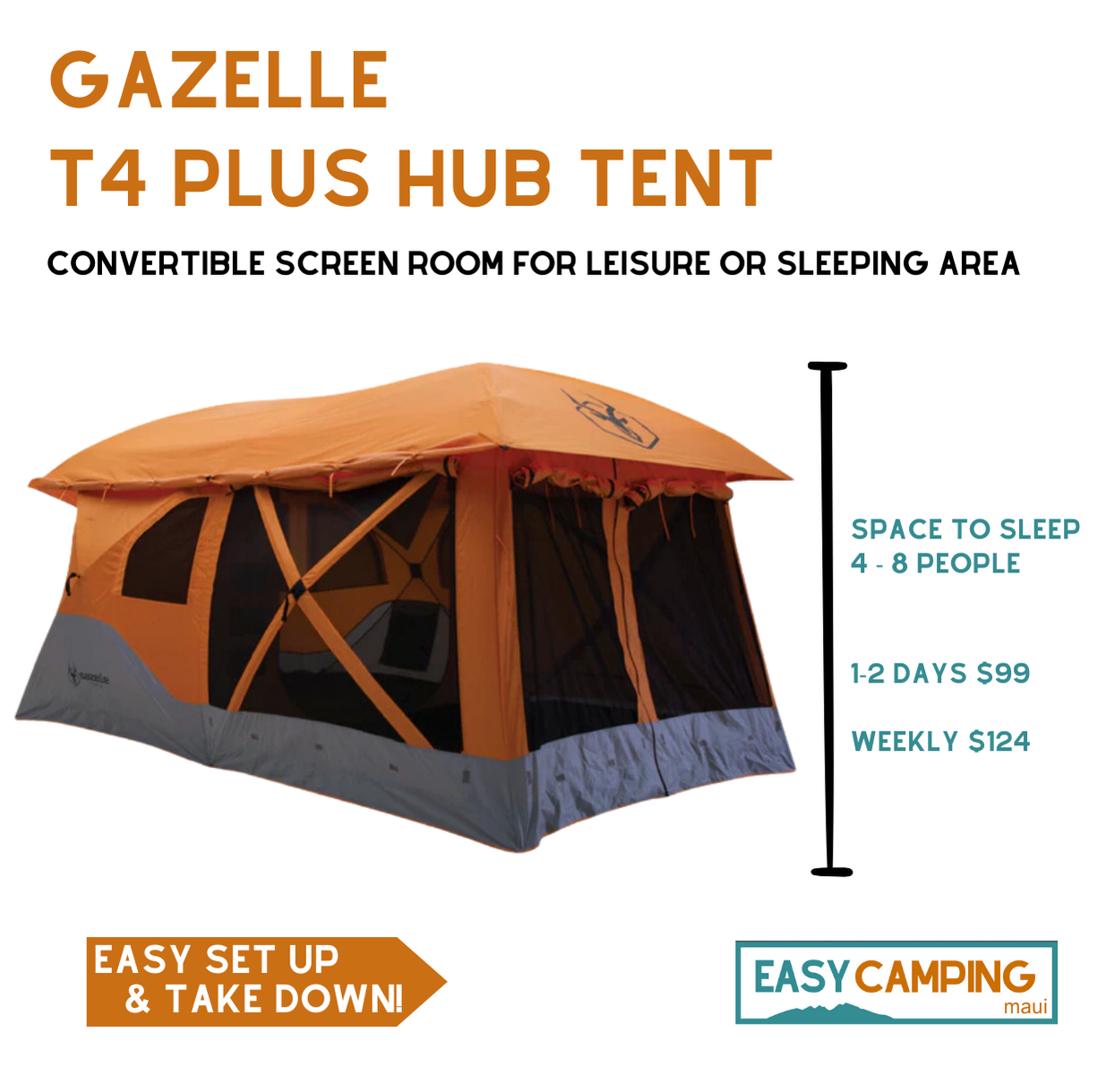 Tent - Gazelle T4 Plus Hub - 8 Person Tent