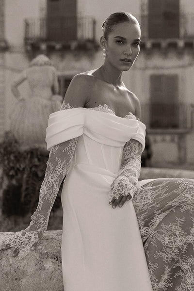 Thumbnail: Off the Shoulder Satin Gown