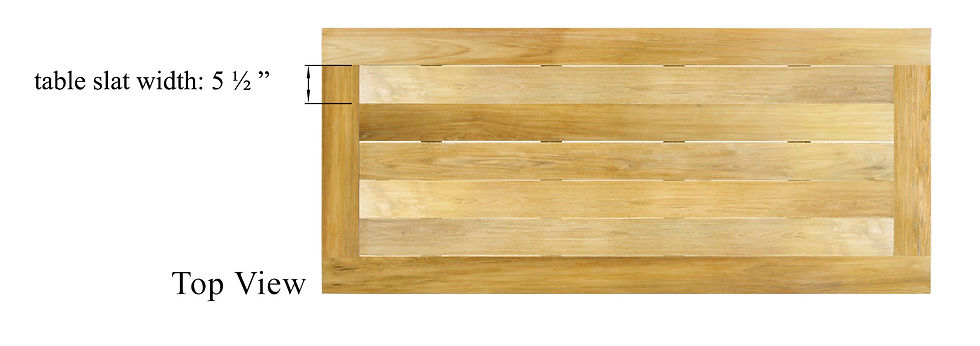 Thumbnail: 39" X 118" AMAZON RECTANG. TABLE  X-THICK LEGS ( WIDE SLATS 5 1/2" )