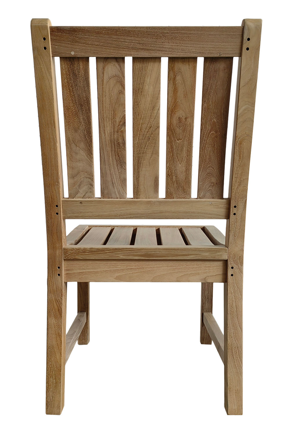 Thumbnail: Countour and sleek wide vertical slats armless chair with lumbar support