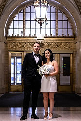 couple posing for wedding photos in chicago photographed by pamela l king photography