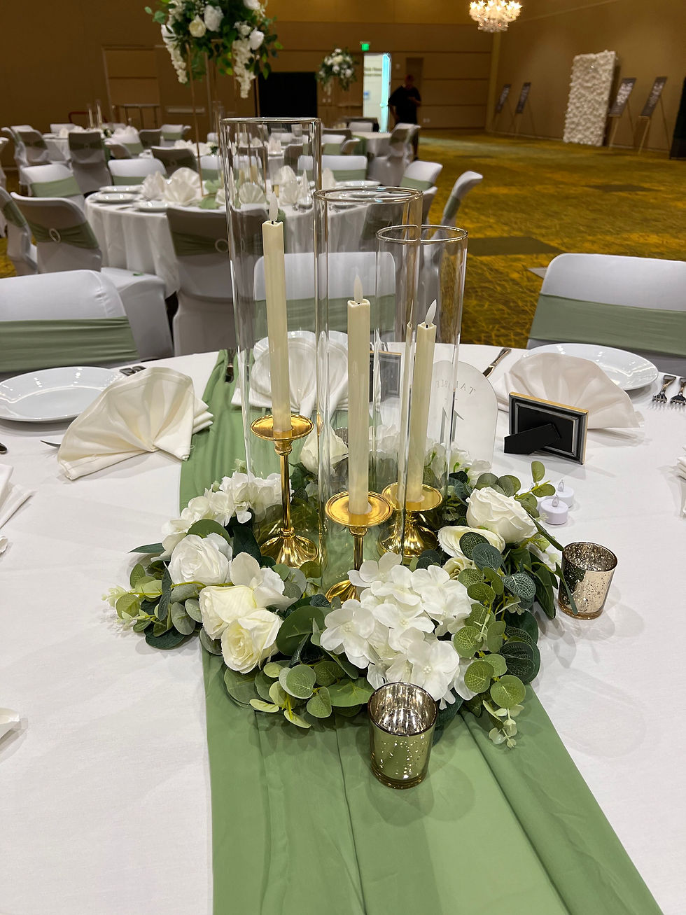 Thumbnail: Wreath #1;  Floral Wreaths (No vases)for candles, centerpiece add on
