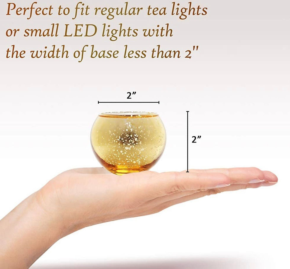 Thumbnail: Votives #2—Gold Mercury Round votives with battery tea light