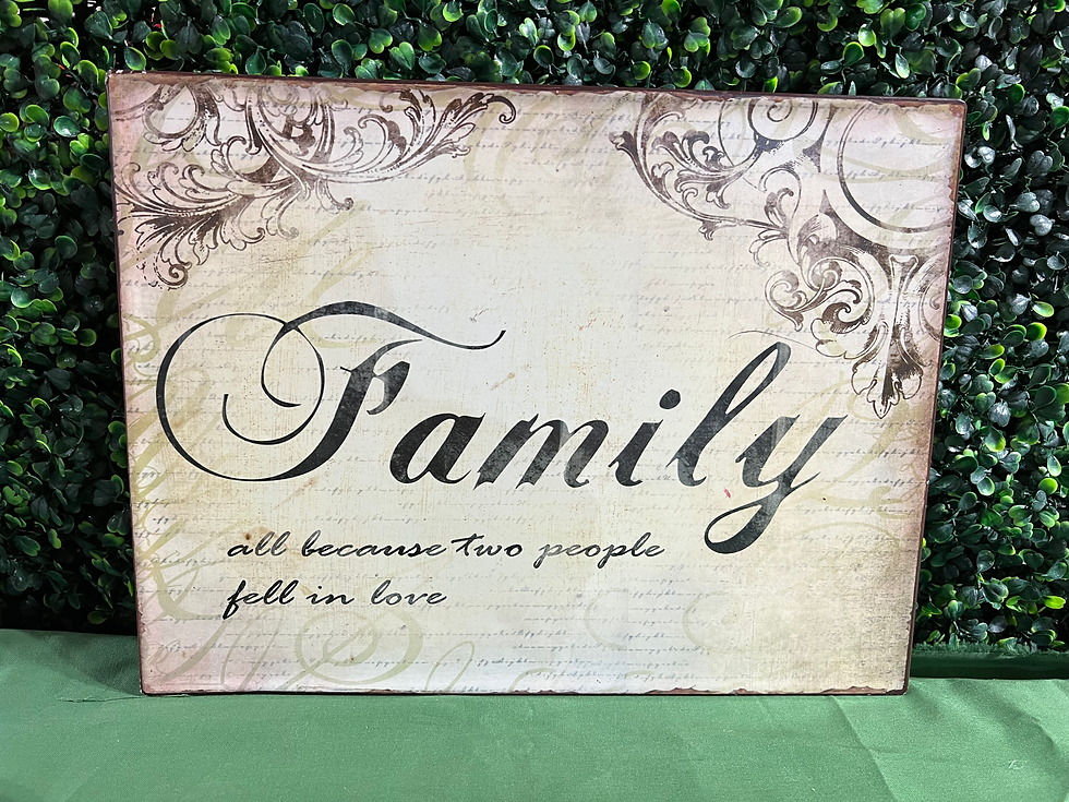 Sign #39 Family Metal sign