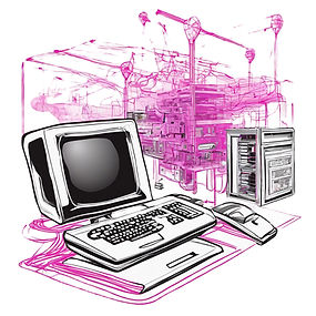 computer and device network diagram sket