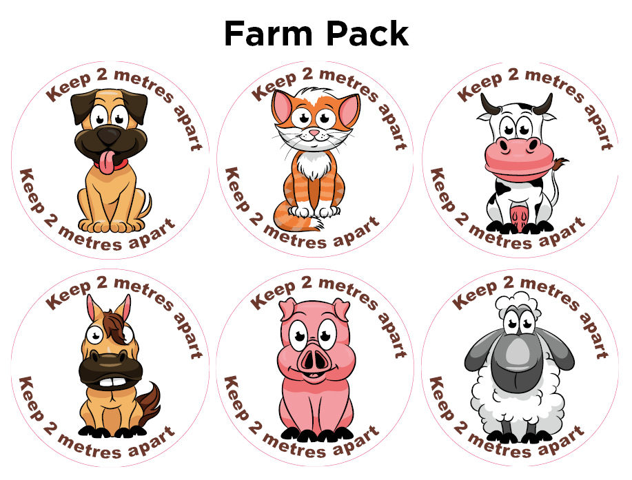Thumbnail: Primary School Cartoon Animal Social Distancing Floor Markers