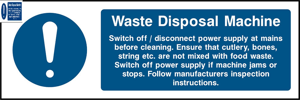 Waste Disposal Machine Instructions Sign