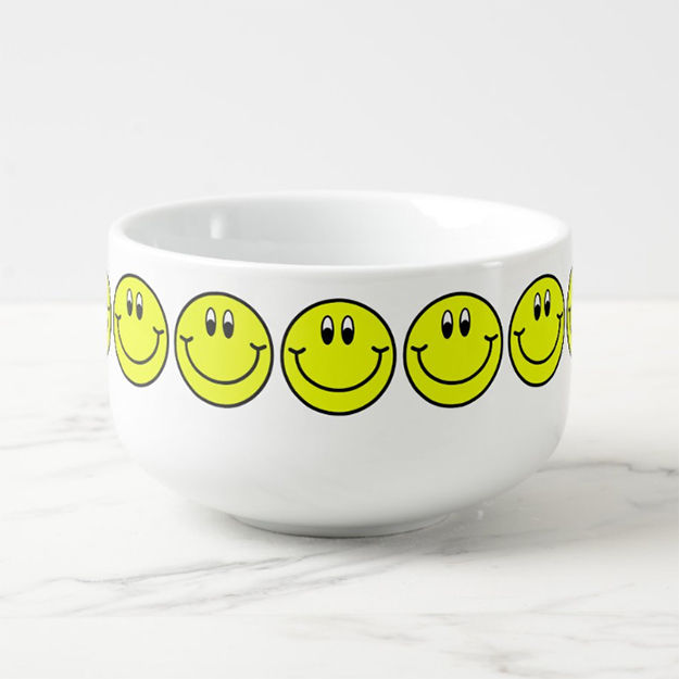 Happy Smiling Face Emoji Soup Mug / Cereal Bowl on Zazzle