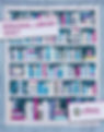 Personal Library displays a colorful bookcase quilt pattern with detailed fabric books.