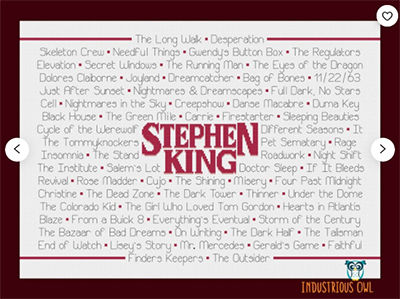 Stephen King Books Cross Stitch Patterns