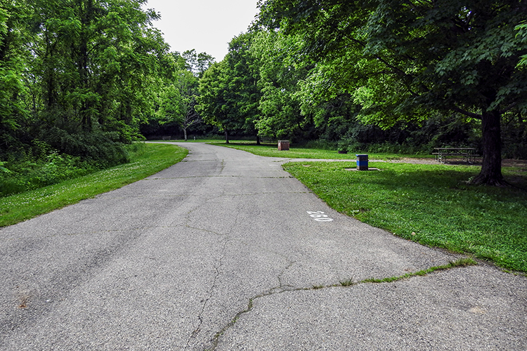 Shady campsites at Caesar Creek State Park Campground in Wilmington Ohio