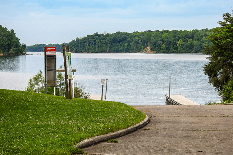 Boat Ramp at Caesar Creek State Park Campground in Wilmington Ohio