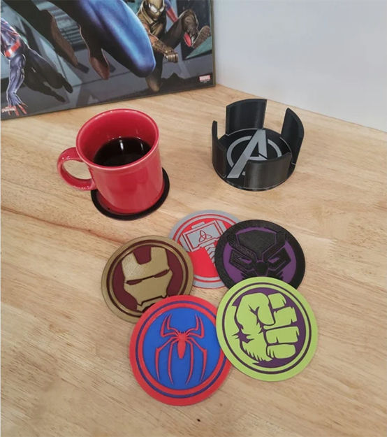 Marvel Comics Small Home Office Ideas Avengers Drink Coasters Set