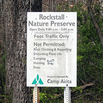 Rockstall Nature Preserve Logan Ohio Camp Akita