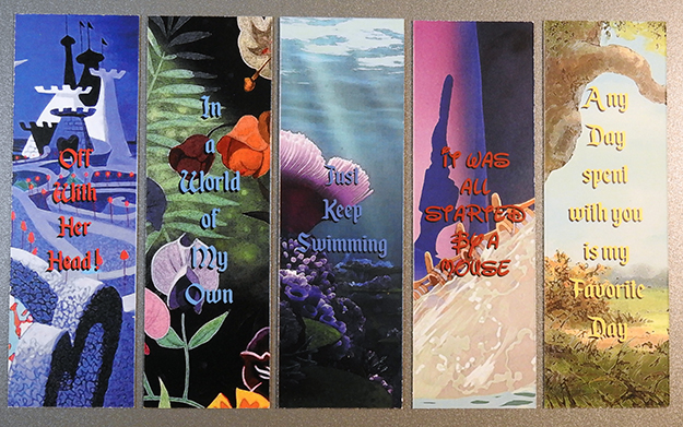 Queen of Hearts Alice in Wonderland Finding Nemo Sorcerer Mickey Mouse Winnie the Pooh Bookmarks
