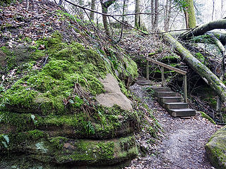 Rockstall Nature Preserve Logan Ohio Steps and Rock Outcropping